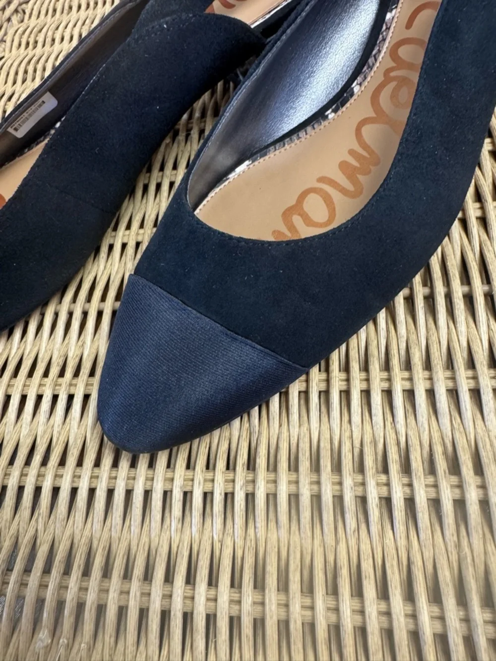Sam Edelman Black Slingback Heels Size 11 | Marble Heel | Pointed Toe | Like New